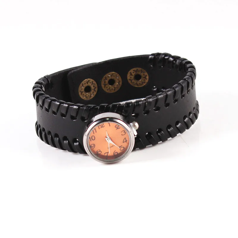 Черный Браслет из натуральной кожи 18 мм браслет с защелкой взаимозаменяемы часы