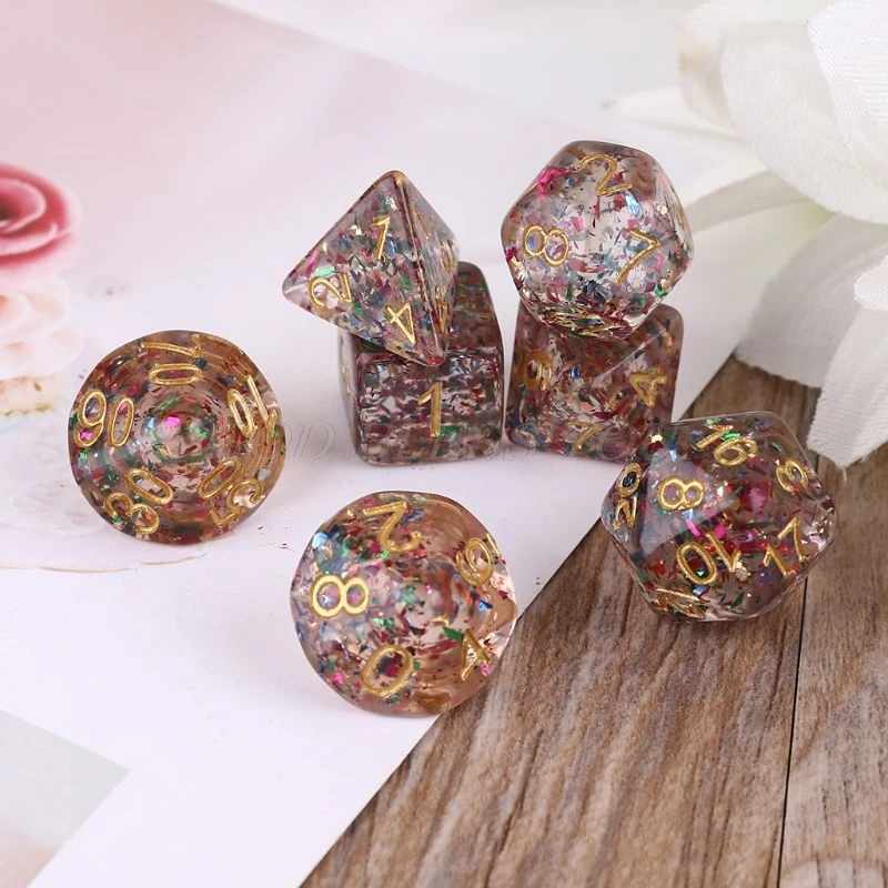 

7pcs/set Polyhedral Multi Sides Numbers Dice Role Playing Board Game for Bar Pub Club Party Drop Shipping