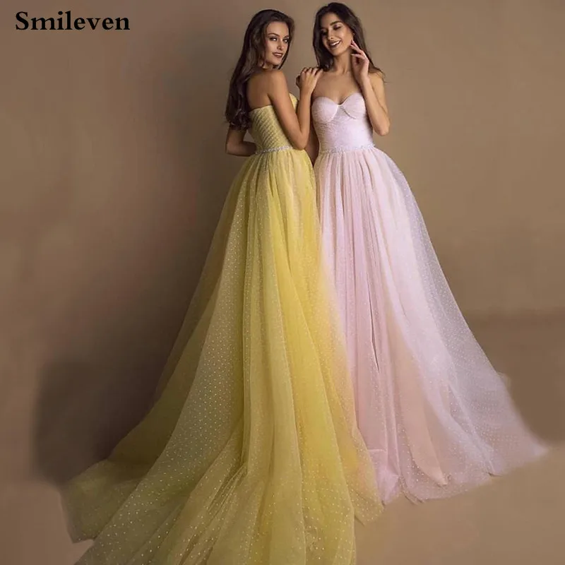 Бальное платье Smileven для встречи выпускников вечернее с пышными рукавами