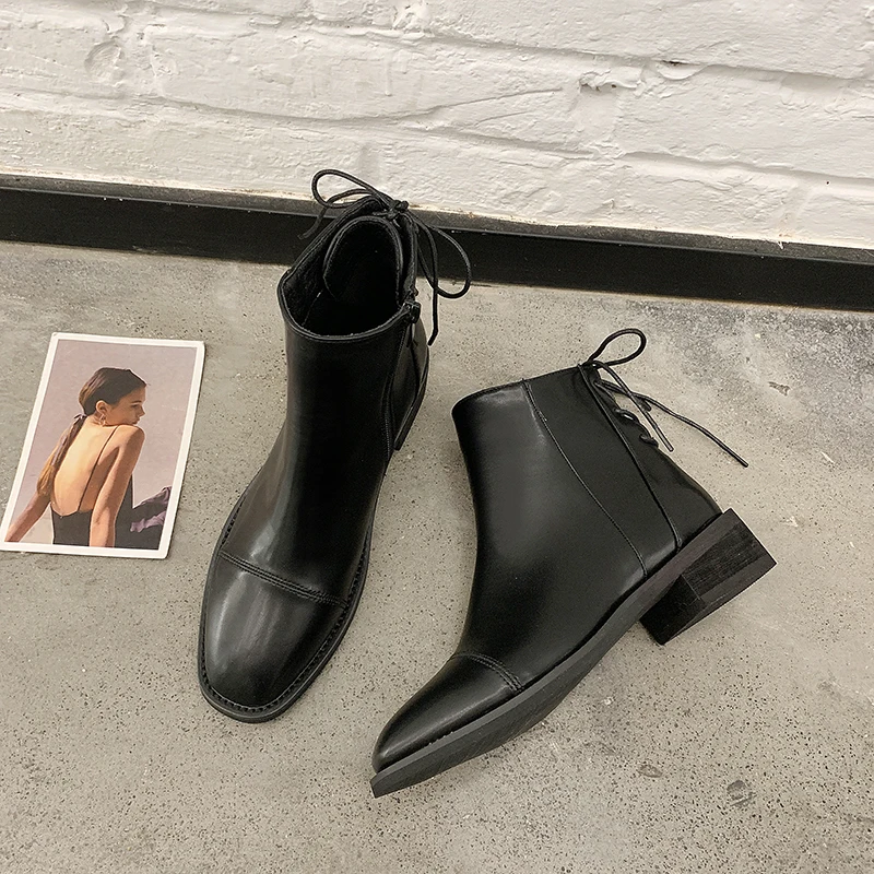 Женские ботильоны из искусственной кожи Цвет черный бежевый женская обувь сезон