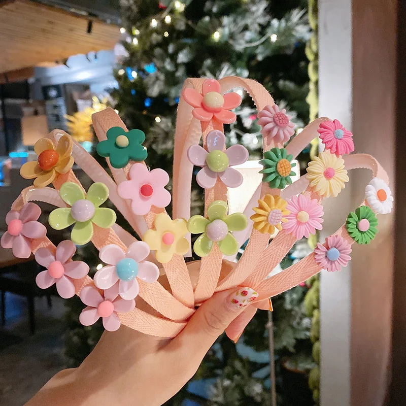 2020 Милая эксклюзивная повязка для волос с цветами из мультфильма Детские обручи