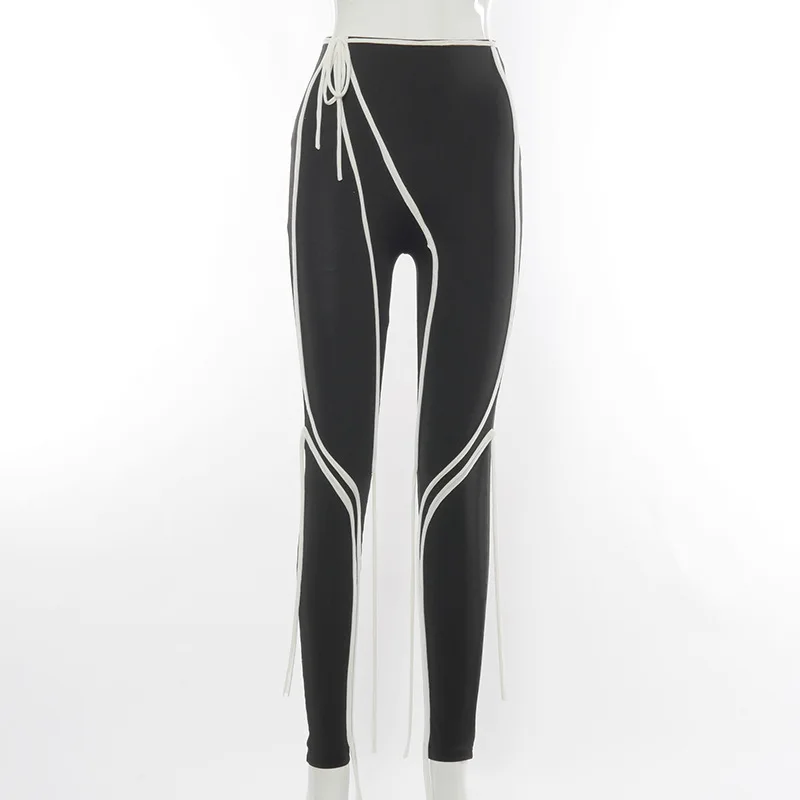 

Lace Up Streetwear Black Sweatpants Women Trousers Joggers Harajuku High Waist Pants Female Bandage Pencil Ladies Pants