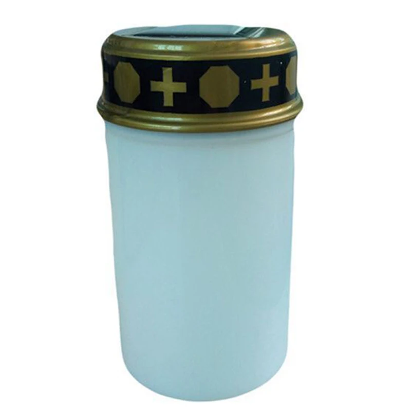 Белая свеча с гравировкой для кладбища солнечный свет светильник кой