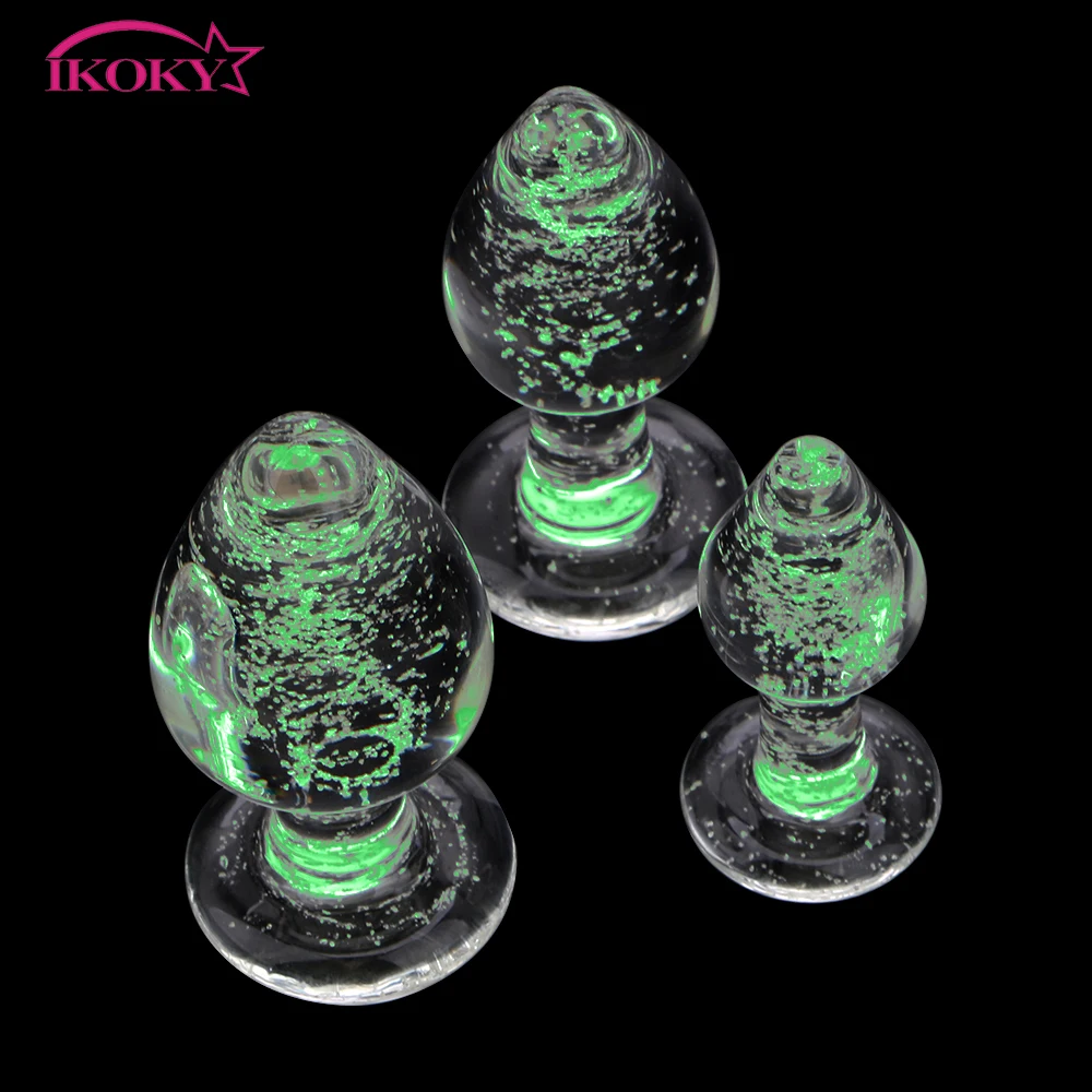 IKOKY Luminous Glass Butt PlugAnal Dilators Sex Toys for Couples Shop Anal Beads Plug Adults | Красота и здоровье