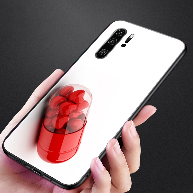 

Phone Case For Huawei P40 Pro Plus Lite P30 Pro Lite Love Pill Hand Love Heart Funda Coque Carcasa For Huawei P40 Pro Plus Lite