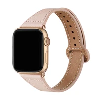 genuine leather loop strap for apple watch band 38mm 40mm 44mm 42mm 45mm 41mm iwatch 76se5432 slim bracelet accessories