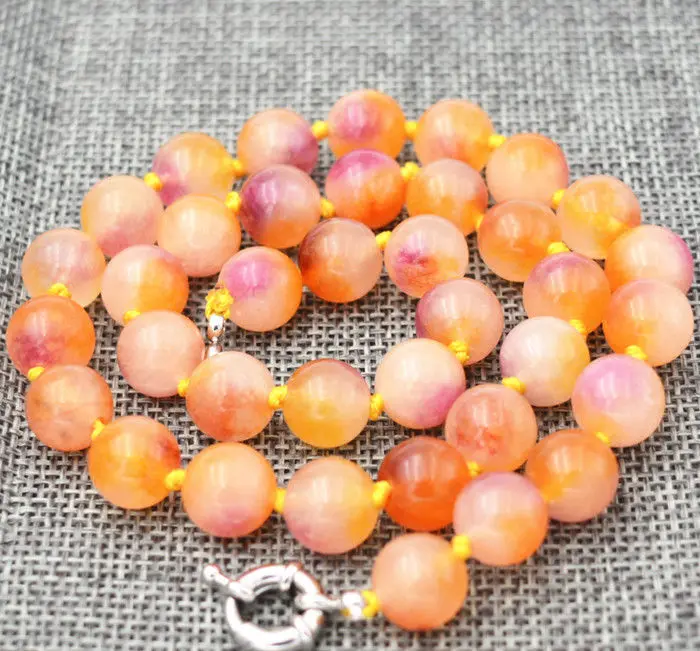 Очаровательное индийское 10 мм многоцветное каменное ожерелье из круглых бусин