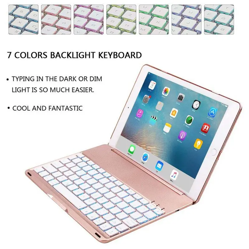 Клавиатура Чехол для iPad 9 7 дюймов 2018/2017 Air жесткий чехол с цветов задней