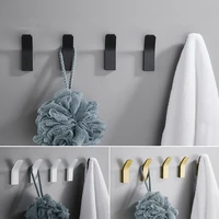 black white coat hook space aluminum clothes wall hanger rustproof robe hooks hanger for bathroom kitchen hardware decoration