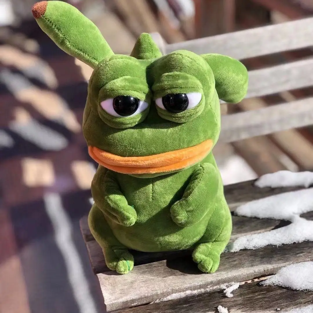 Покемоны Аниме Пикачу кавайные мягкие игрушки для детей косплей Spoof Sad Frog Pepe