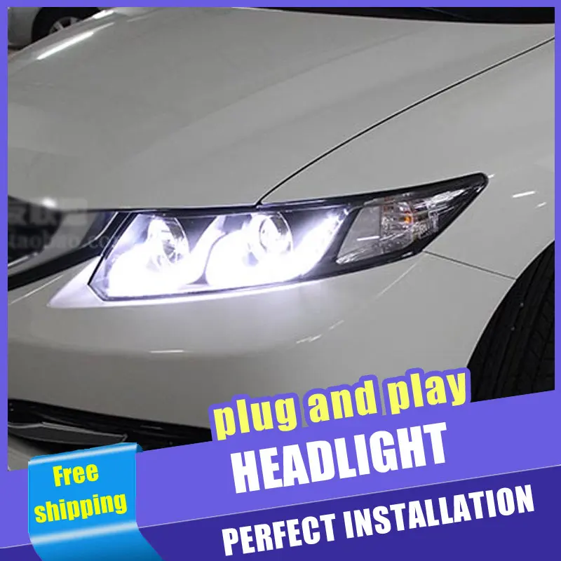 2 шт. автомобильный стиль светодиодный фары для Honda civic для 2012- civic Головной фонарь светодиодный DRL Объектив двойной луч H7 HID Xenon bi xenon объектив