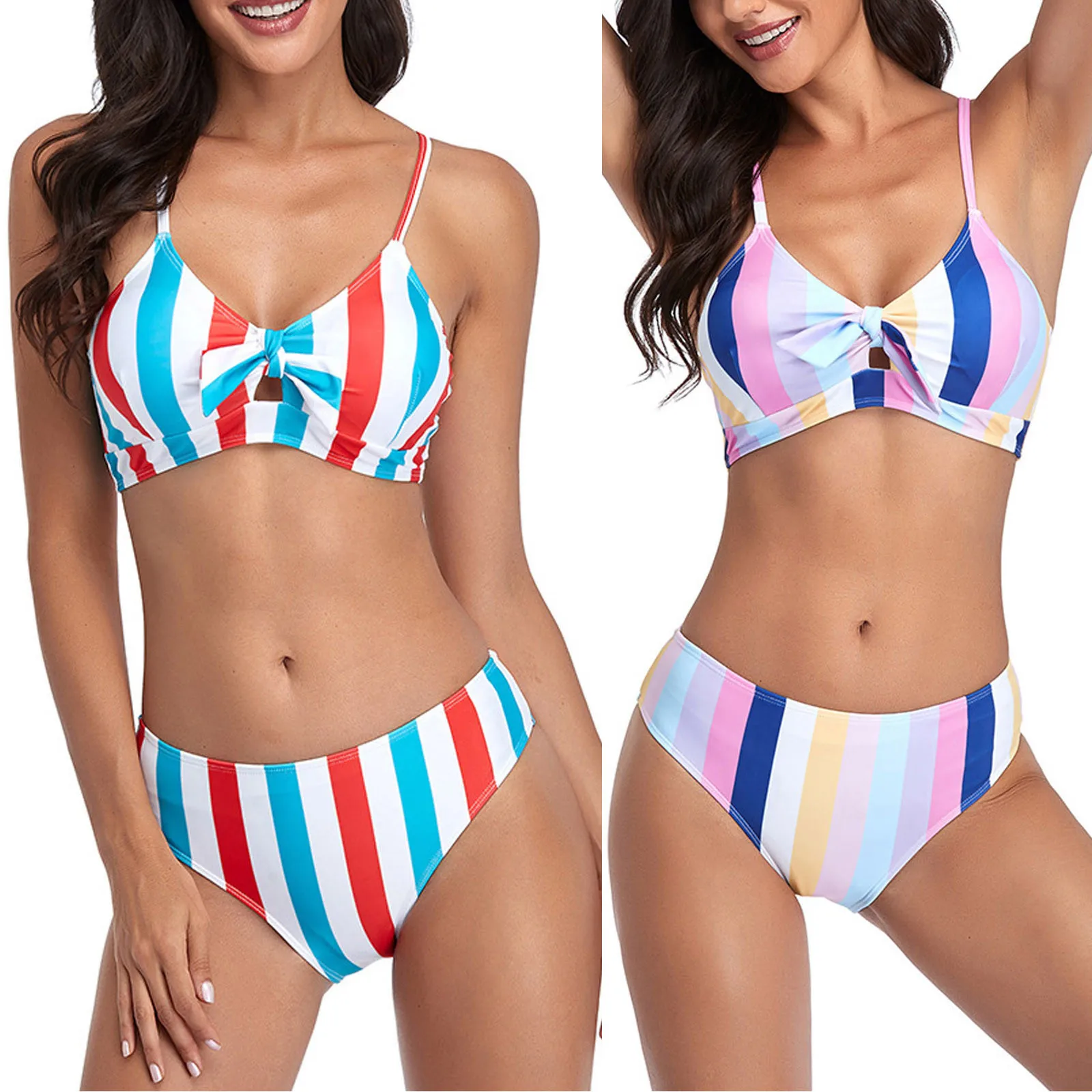 

High Waist Women Bikini Swimwear Print Push Up Two-Piece Bikinis Brasileno 2021 Mujer Set Swimsuit Female Summer Beachwear