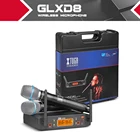 Портативная микрофонная система XTUGA GLXD8, беспроводной металлический микрофон с ручной подсветкой, UHF, для сцены, церкви, свадьбы