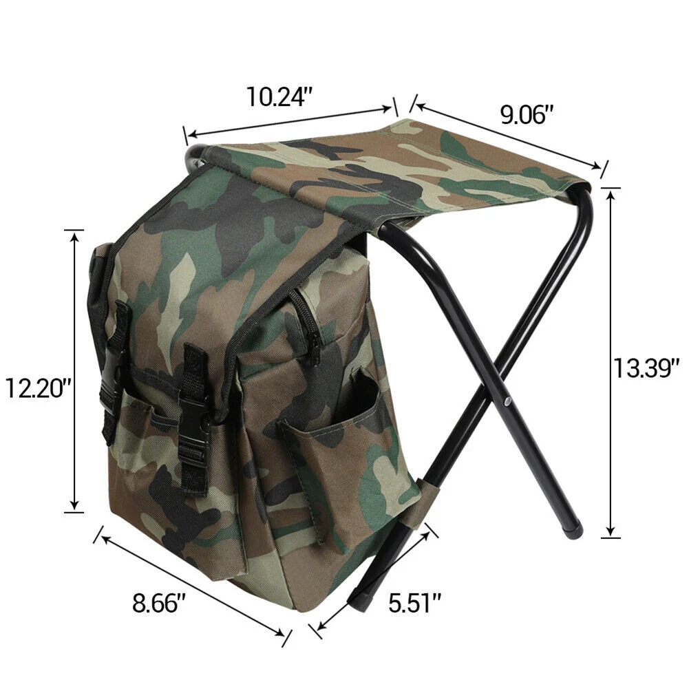 

Newly Multi-Function Portable Folding Chair Camouflage Backpack Camping Fishing Stool Outdoor BN99
