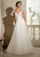 vintage aline lace scoop organza cap sleeve sweep train bridal gown vestido de noiva custom made 2018 bridesmaid dresses
