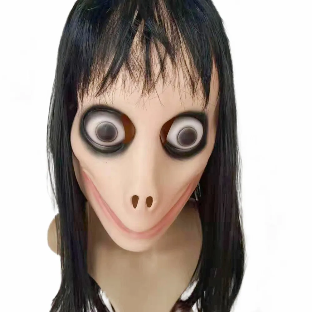 Halloween Momo Scary Latex Mask Cosplay Costume Wig Hair Masquerade Party Horror Masks | &amp Eyewear