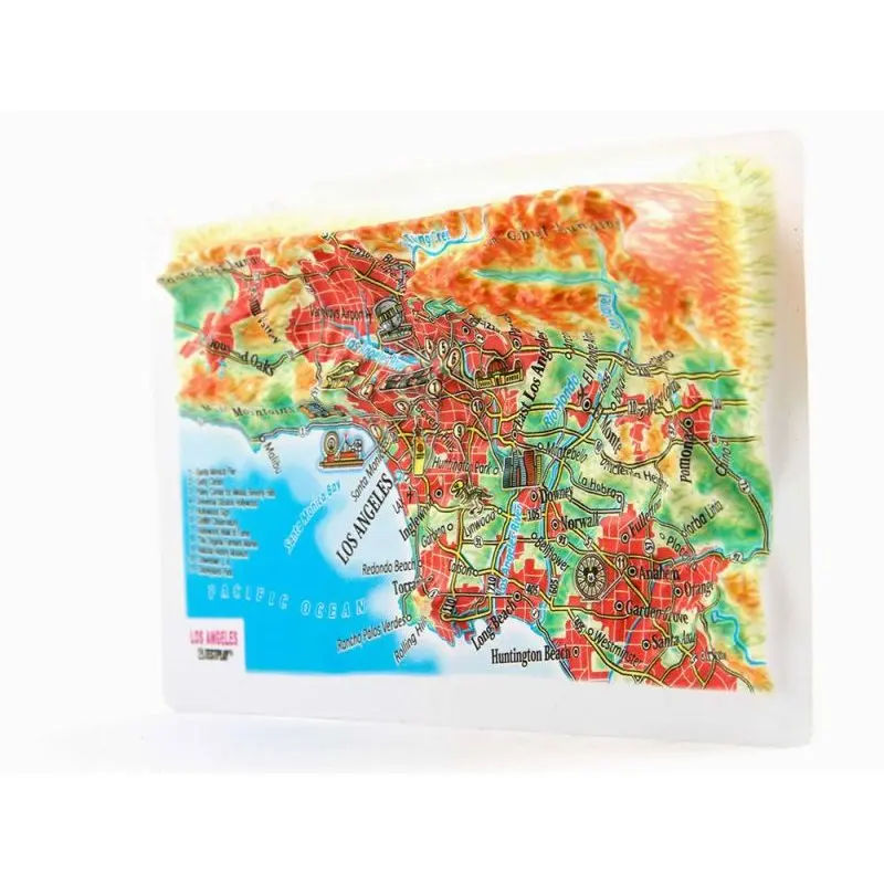 3D Карта Город ЛОС АНДЖЕЛЕС 3Д Высокообъёмная панорама Рельефная Магнит На