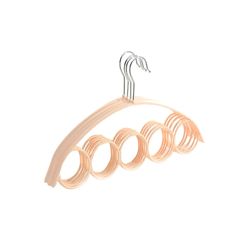 

4pcs 5 Rings Belt Rack Non-slip Hanger Scarf Tie Holder Space-saving Closet Organizer (Blue)