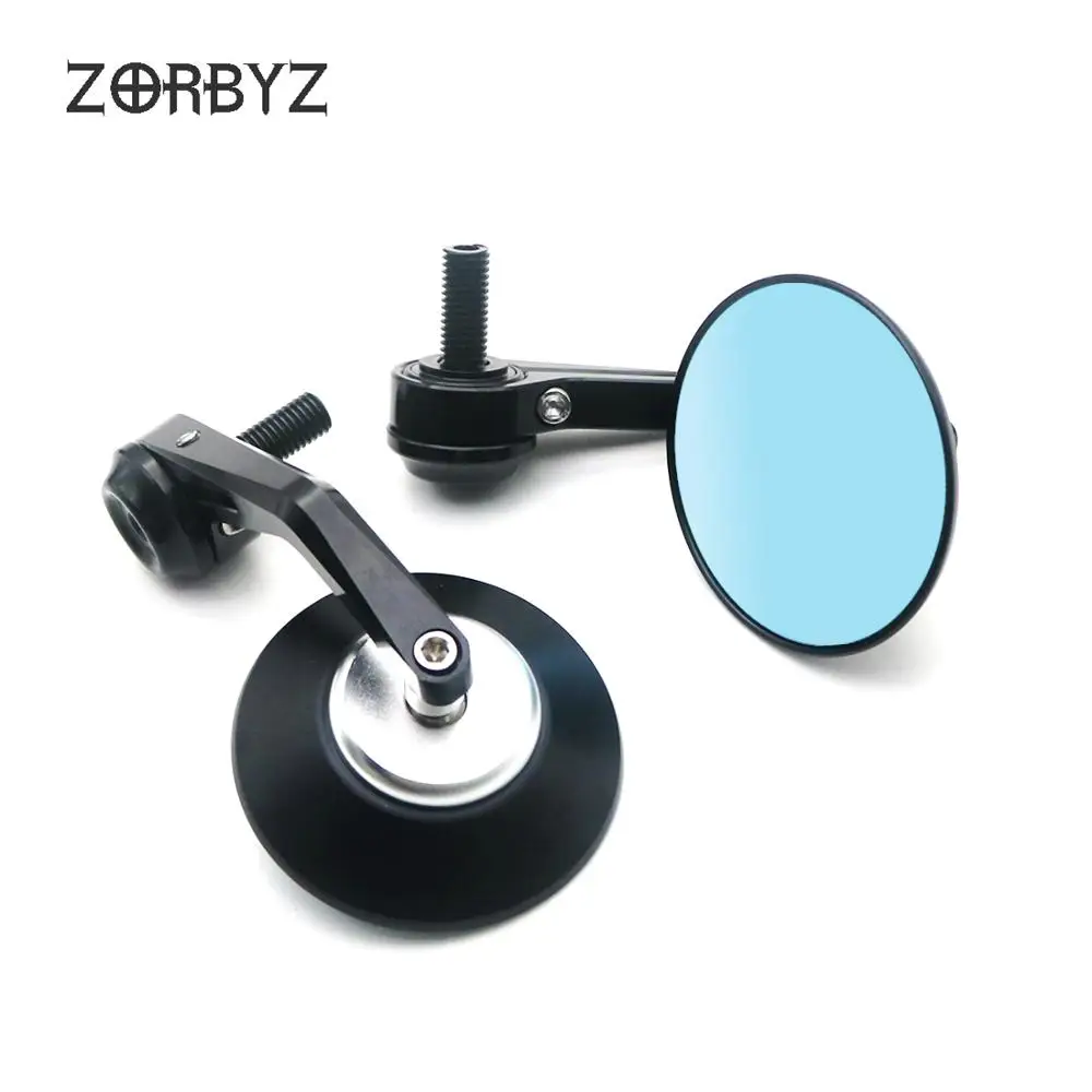 ZORBYZ Черный Мотоцикл CNC круглый Руль конец боковое зеркало заднего вида 12 мм болт