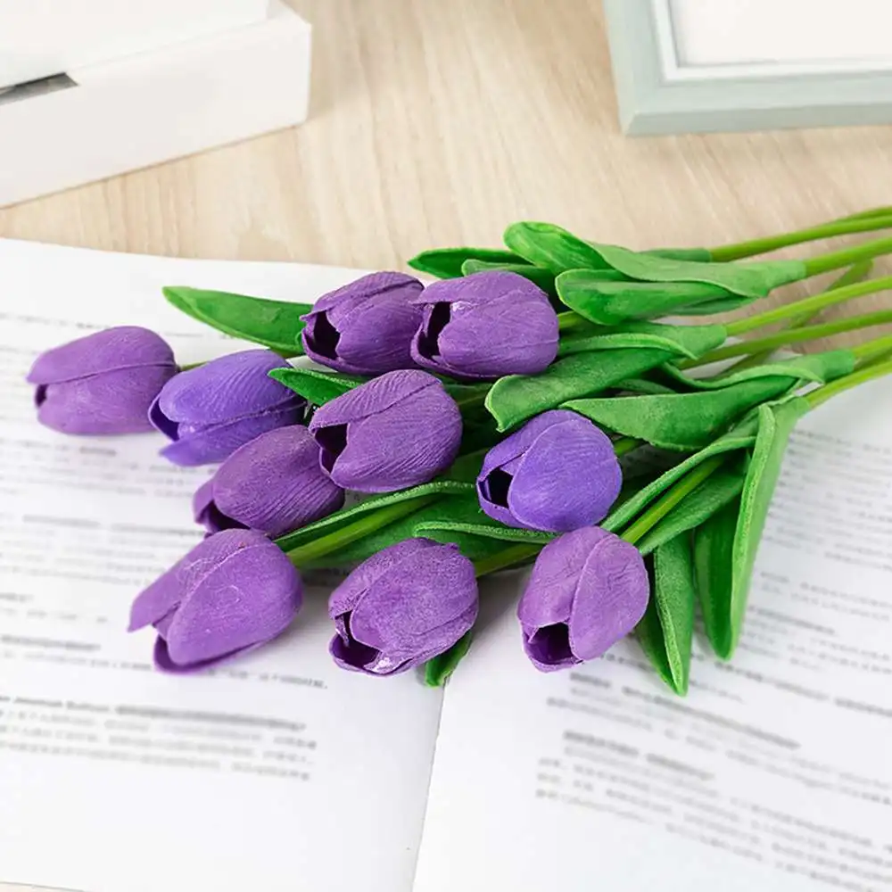 

20PCS Simulation Tulip Single Mini Tulip Lifelike Artificial Flower That Remains Just As Fresh-looking Home Decor