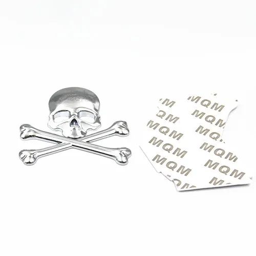 Хромированная мотоциклетная эмблема в виде черепа с логотипом металлическая