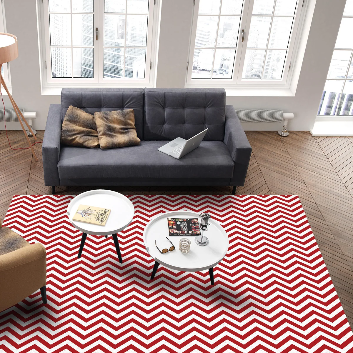 Красный и белый волны современные ковры коврики для гостиной большой анти