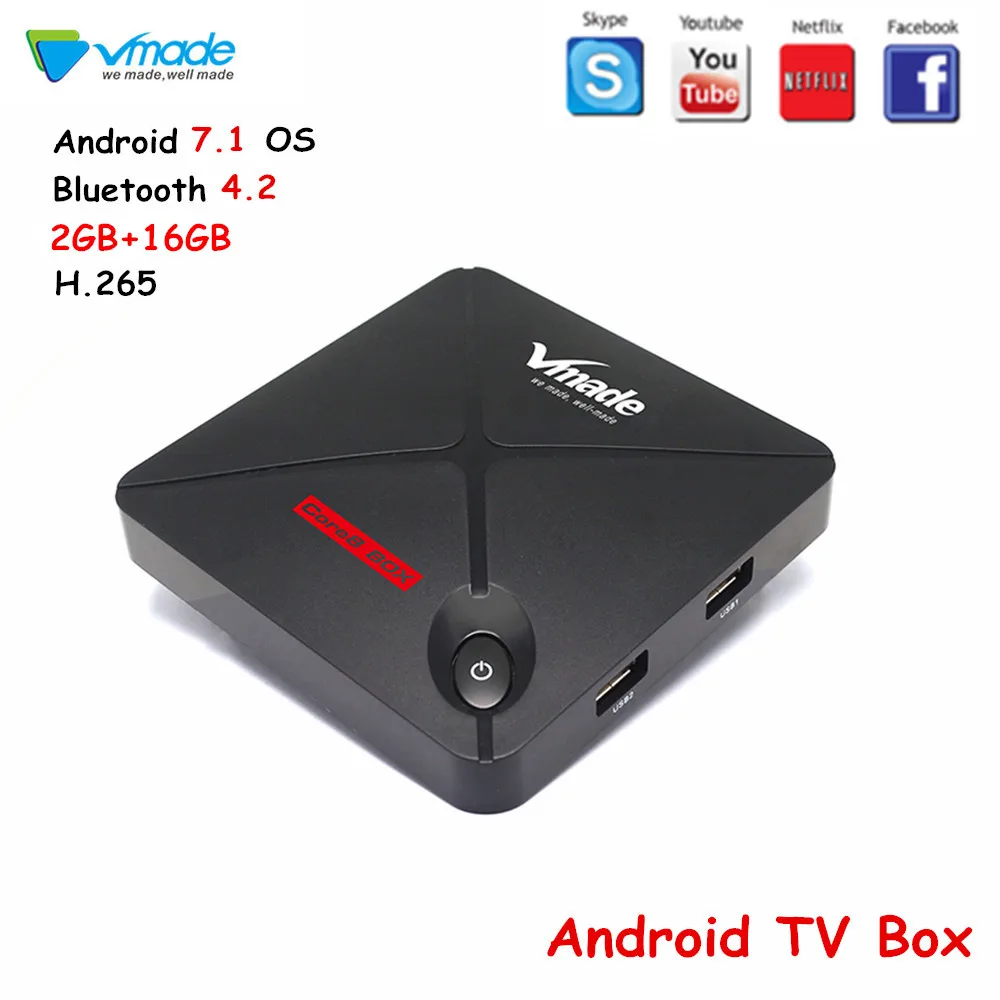 Vmade V9 PRO ТВ приставка Android 7,1 Восьмиядерный Amlogic S912 Bluetooth 4,2 H.265 MPEG-4 2 Гб 16 Гб Поддержка YouTube Smart Android ТВ приставка