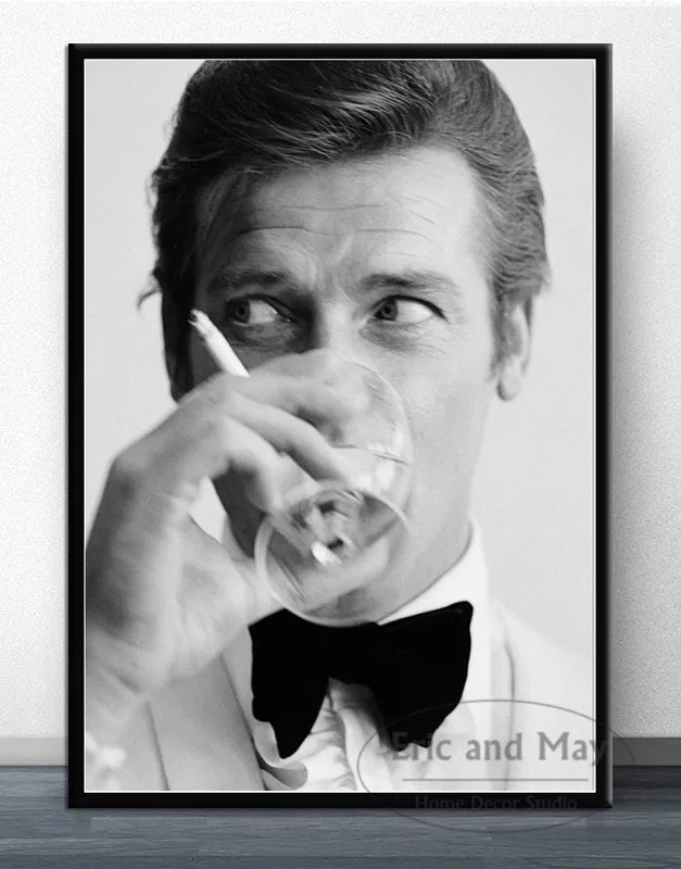 Горячая 007 классический фильм рисунок на холсте Плакаты и принты настенные