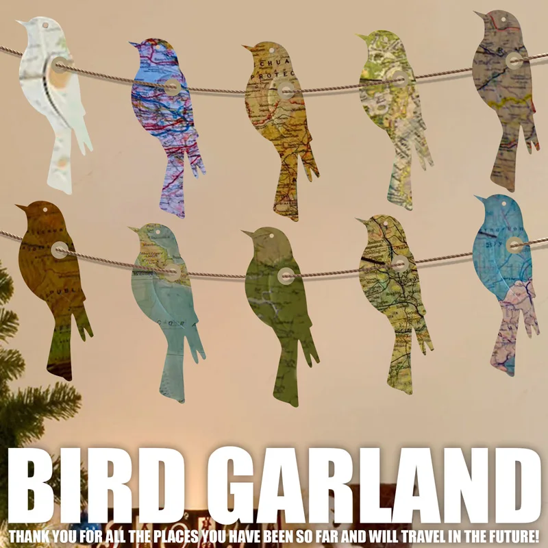 

Птица, 10 штук, подвеска в виде птицы из бумаги с пеньковой веревкой 16,4 фута для домашнего декора, креативный подарок