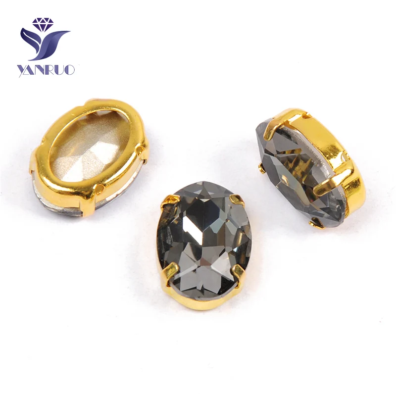 Black Diamond Yanruo 4120 Овальный заостренный назад пришить стразы стеклянные изделия ручной работы камни страз стразы для поделок ювелирных изделий - Цвет: Black Diamond