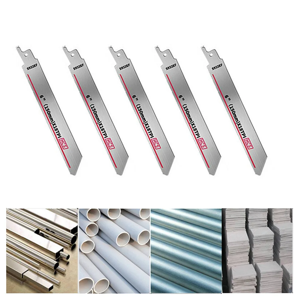

5pcs 150mm S922 Reciprocating saw blade set Metal wood reciprocating Set Kit Woodworking Practical