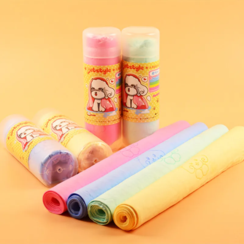

Cat towel deerskin large pet bath towel absorbent bath towel tube easy to store pet supplies