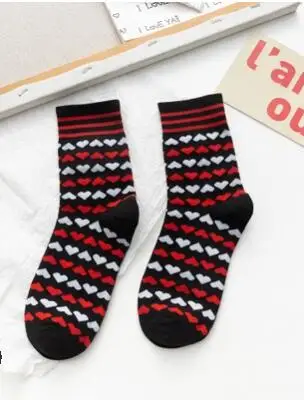 10pairs/lot korean style woman man casual heart socks unisex cotton autunn winter socks