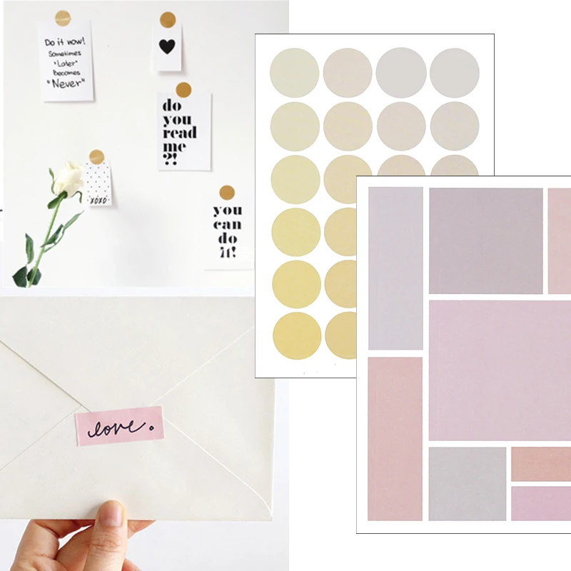 

76Pcs Morandi Hand Account Polka Dot Sticker DIY Scrapbook Photo Album Diary Project Making Happy Planner Decoration Stickers