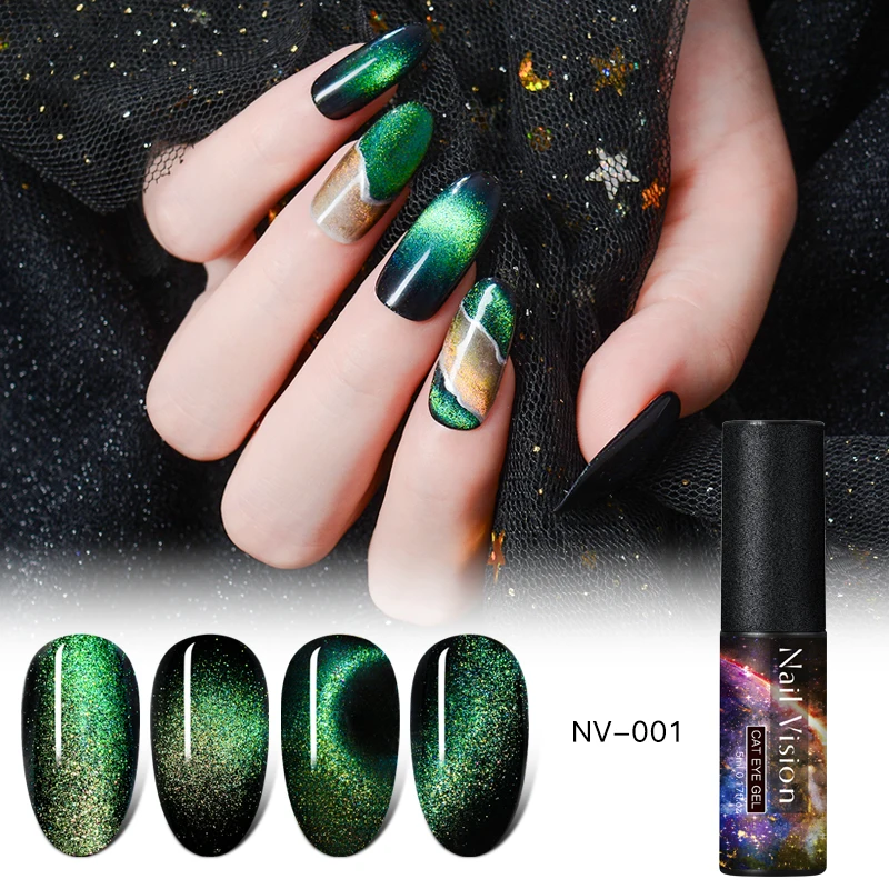 Nail Vision 5ml Cat Eye Gel Polish Set Chameleon Magnetic Lacquer Lasting Shining Soak Off UV LED Art Varnish | Красота и здоровье