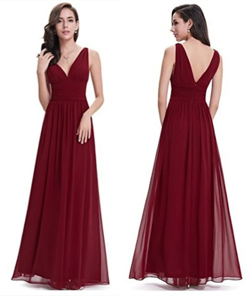 Длинные вечерние платья с v образным вырезом 2018 verano летние для выпускного вечера