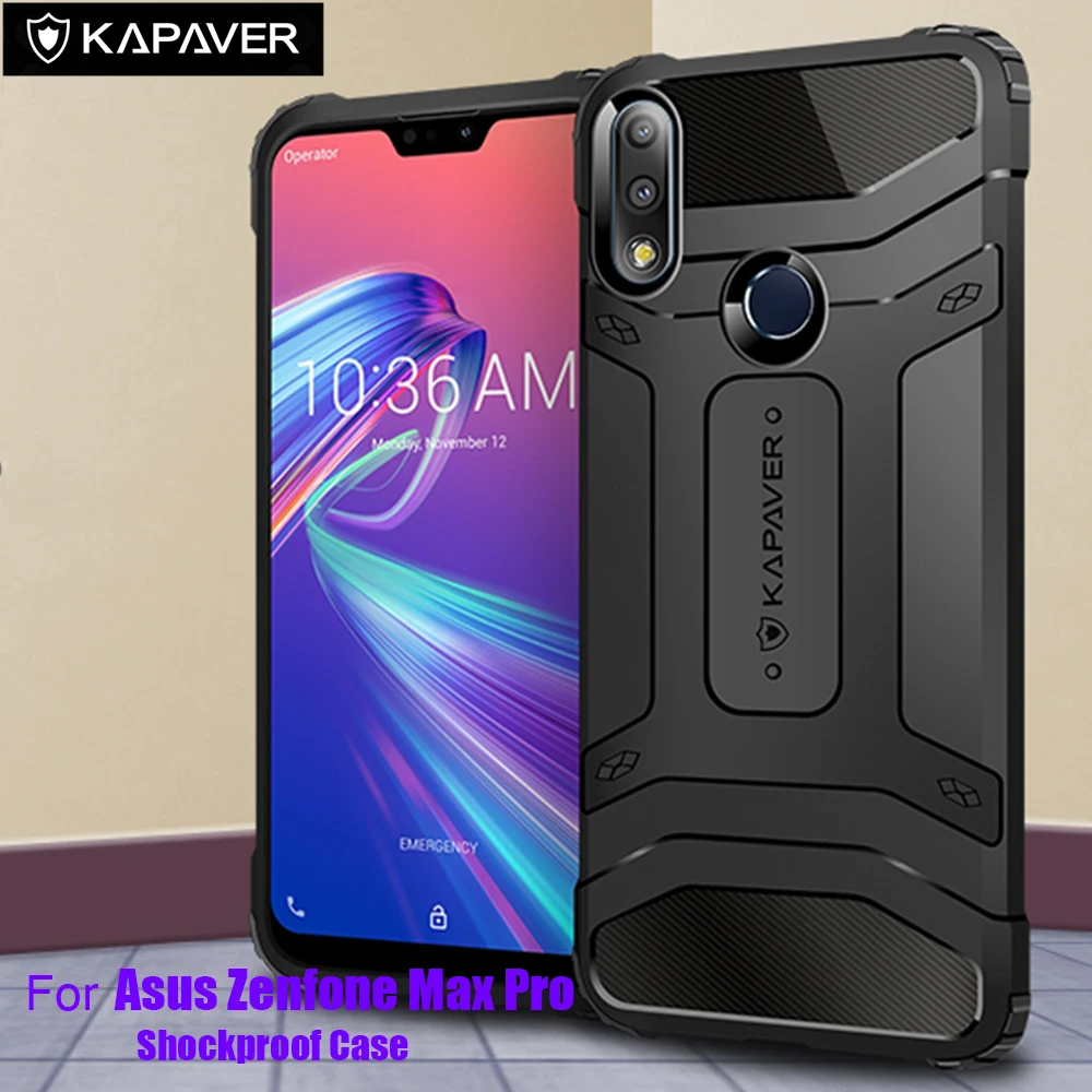 Черный чехол для Asus Zenfone Max Pro (M2) ZB631KL ударопрочный армированный из углеродного