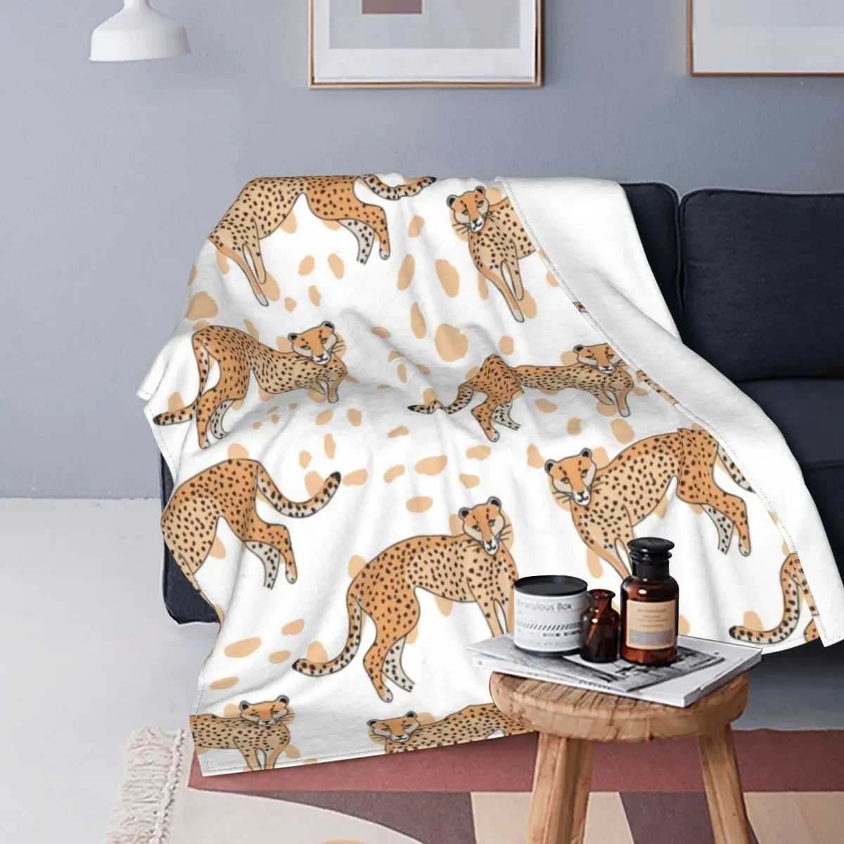 

Cheetah Pattern Leopard Blanket Wild Animals Camping Soft Blanket Fashion Aesthetic Fleece Bedspread