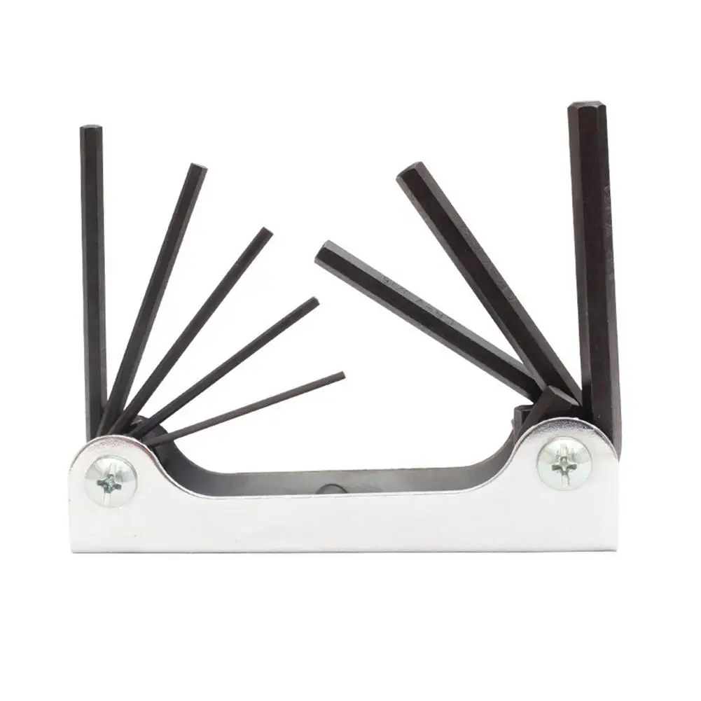 

Allen Key Set Alan Wrench Sets Hex Wrench Chrome Vanadium Steel Folding Hex Key Set 8 Piece Portable Allen Wrench For Basic