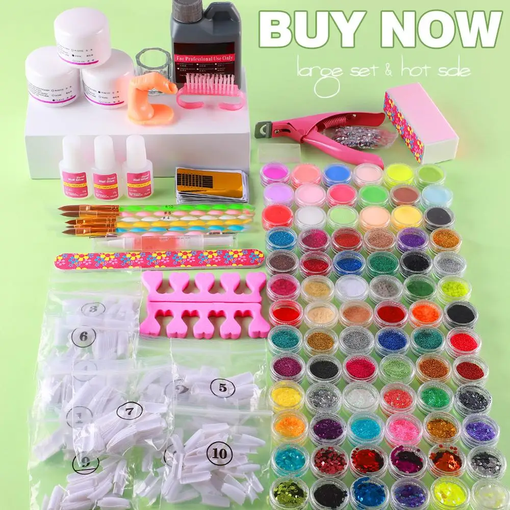 78 шт акриловая пудра для ногтей с блестками украшения набор дизайна из