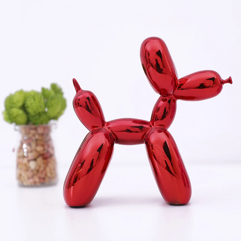 

Shiny Balloon Dog Abstract Crafts Nordic Style Resin Statue Home Decor Art Sculpture Decoration Accessories Christmas Gift