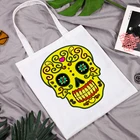 Холщовая Сумка 2021, тканевая сумка-шоппер, Женская Аниме сумка-шоппер с черепом, дизайнерские сумки через плечо, шоппер с настраиваемым логотипом