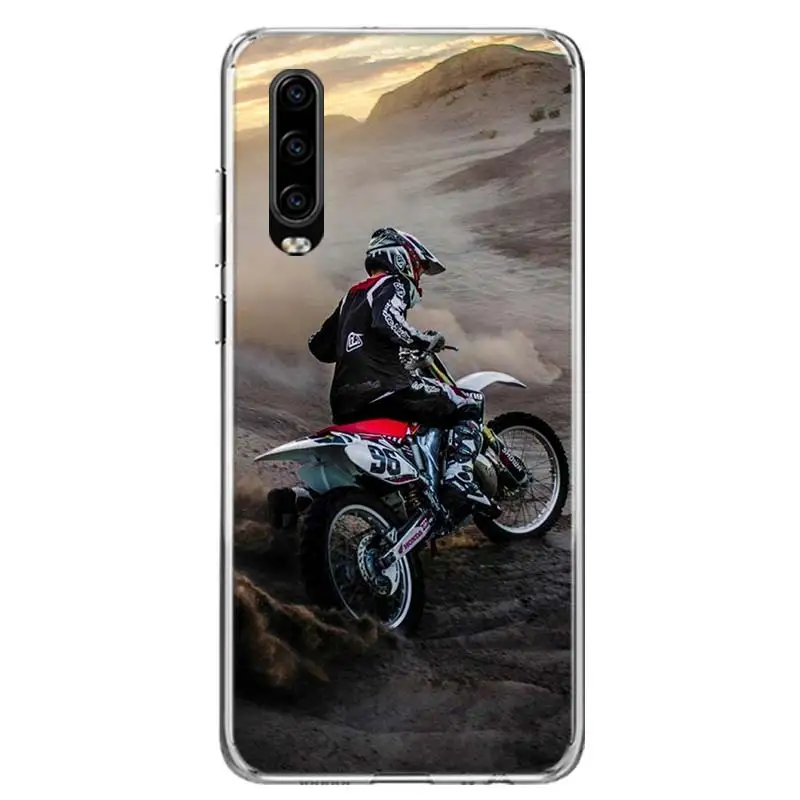 Moto Cross motorcycle sports Phone Case For Huawei P50 P40 Pro P30 Lite P20 P10 Mate 10 20 Lite 30 40 Pro Cover Coque Shell glass flip cover