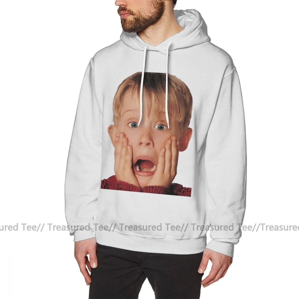 Худи Alone Macauly Culkin из дома Alone толстовки XL мужской пуловер толстовка Хлопок Уличная черная длинная теплая толстовка - Цвет: White