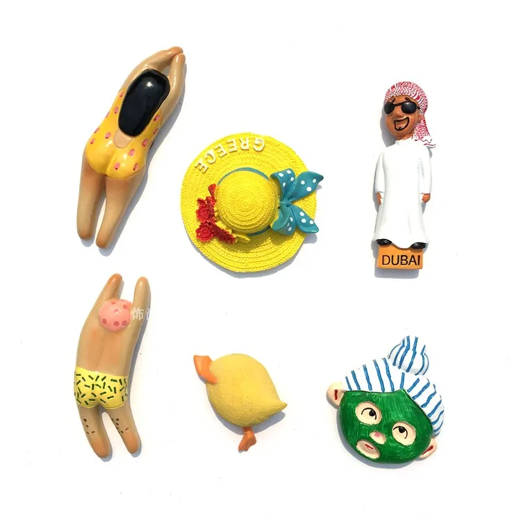 

Dubai Arab Emirates Mask Girl Little Yellow Duck Resin Fridge Magnet