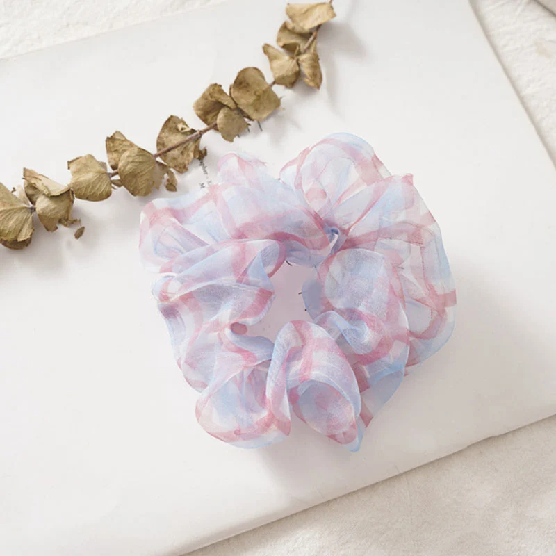 

2020 New Fashion Mesh Scrunchie Bow Headwear Hair Band Simple Hair Ring Rope Circle Rubber Band Hair Tie Hair Accessories