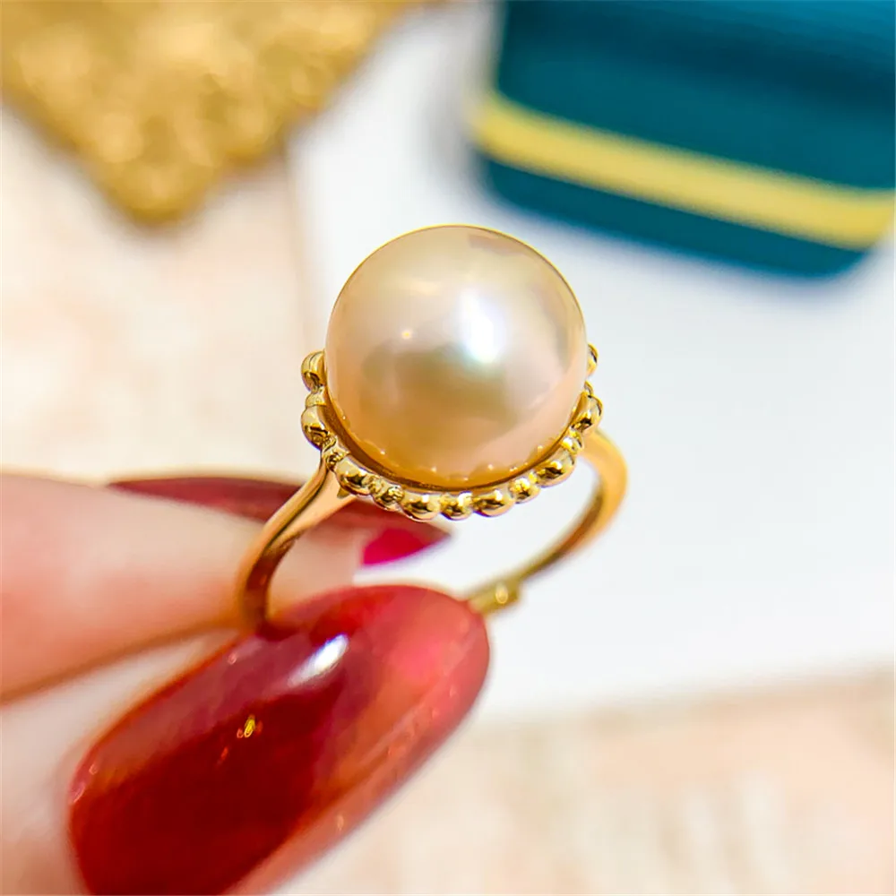 

Pearl Ring Settings, Fashionable Ring Findings, Adjustable Size 925 Silver Ring Jewelry DIY Making No Pearl