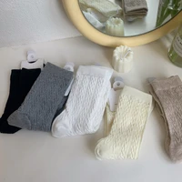 octagonal south korean sock relief three dimensional french temperament solid color sock female spring tube sock
