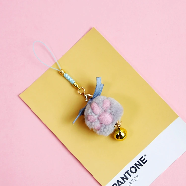 

Cute Cat paw Wool Felt phone Strap Lanyards for iPhone Samsung Huawei Xiaomi Decoration Mobile Phone Strap Rope Phone Charm Gift