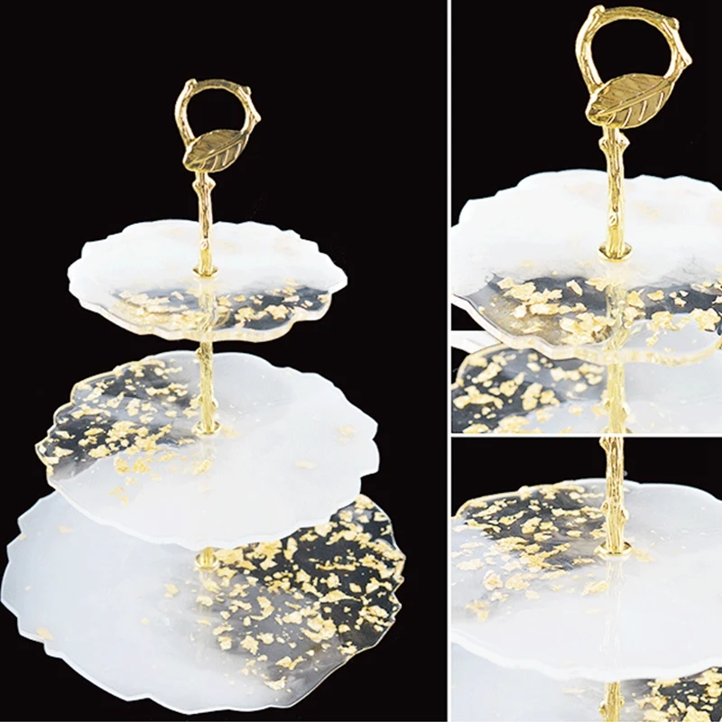 

Three-Layer Round Fruit Plate Mould Diy Crystal Epoxy Tea Tray Tray Silicone Mould